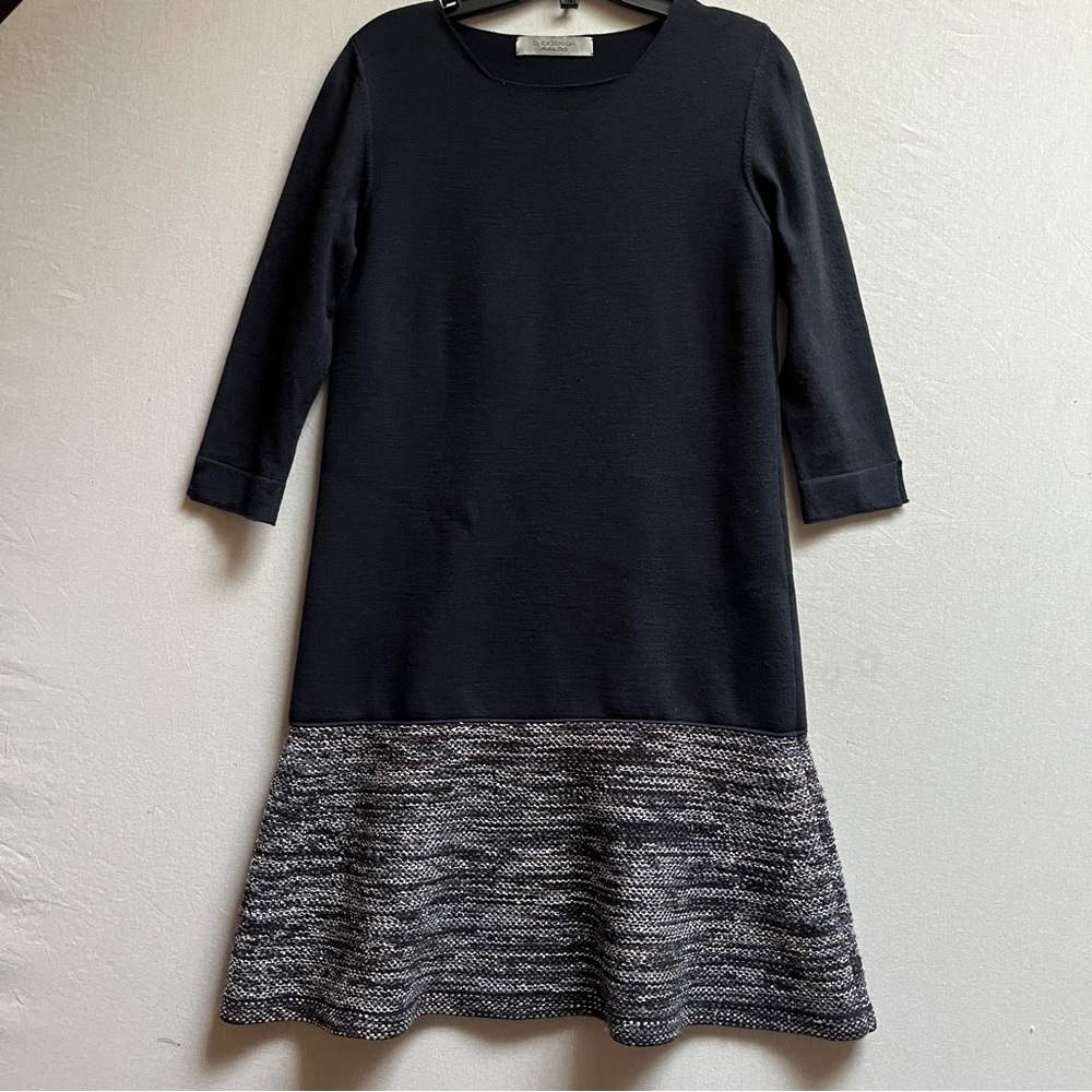 D. Exterior sweater 3/4 sleeve drop waist Women's Dress XS